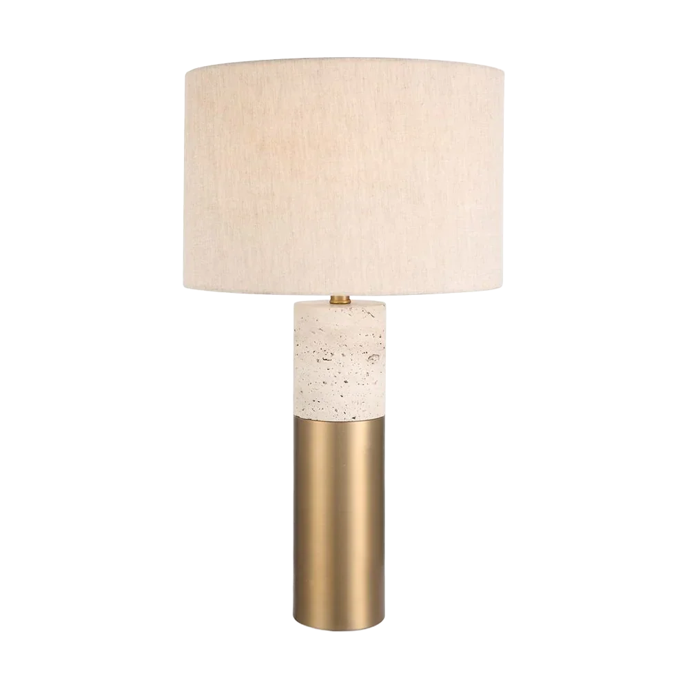 Lampe de table Bravertine Or et Travertin