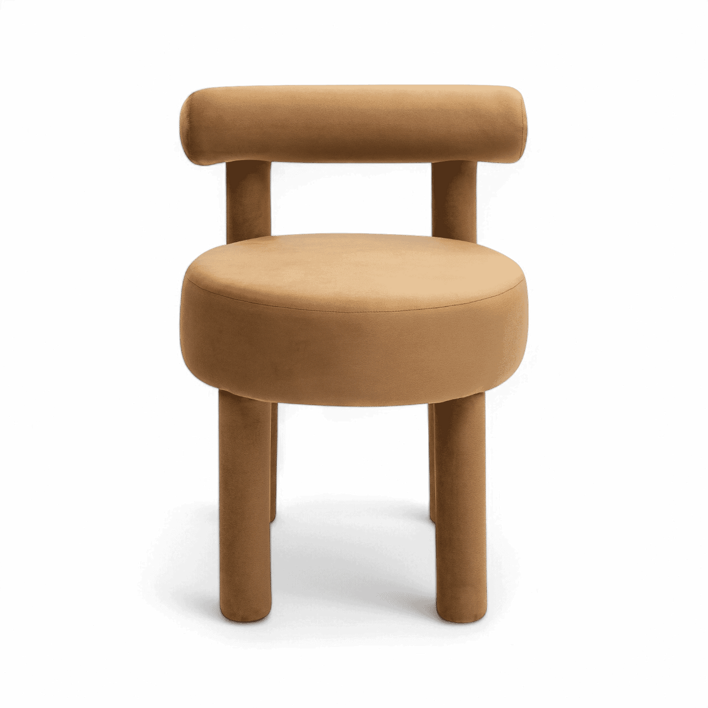 Chaise de salle à manger en velours Camel Arch