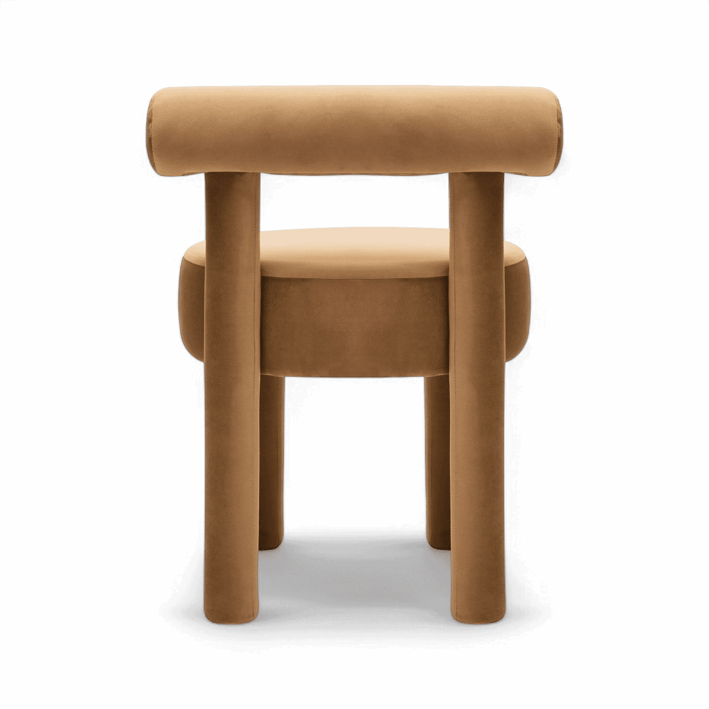 Chaise de salle à manger en velours Camel Arch