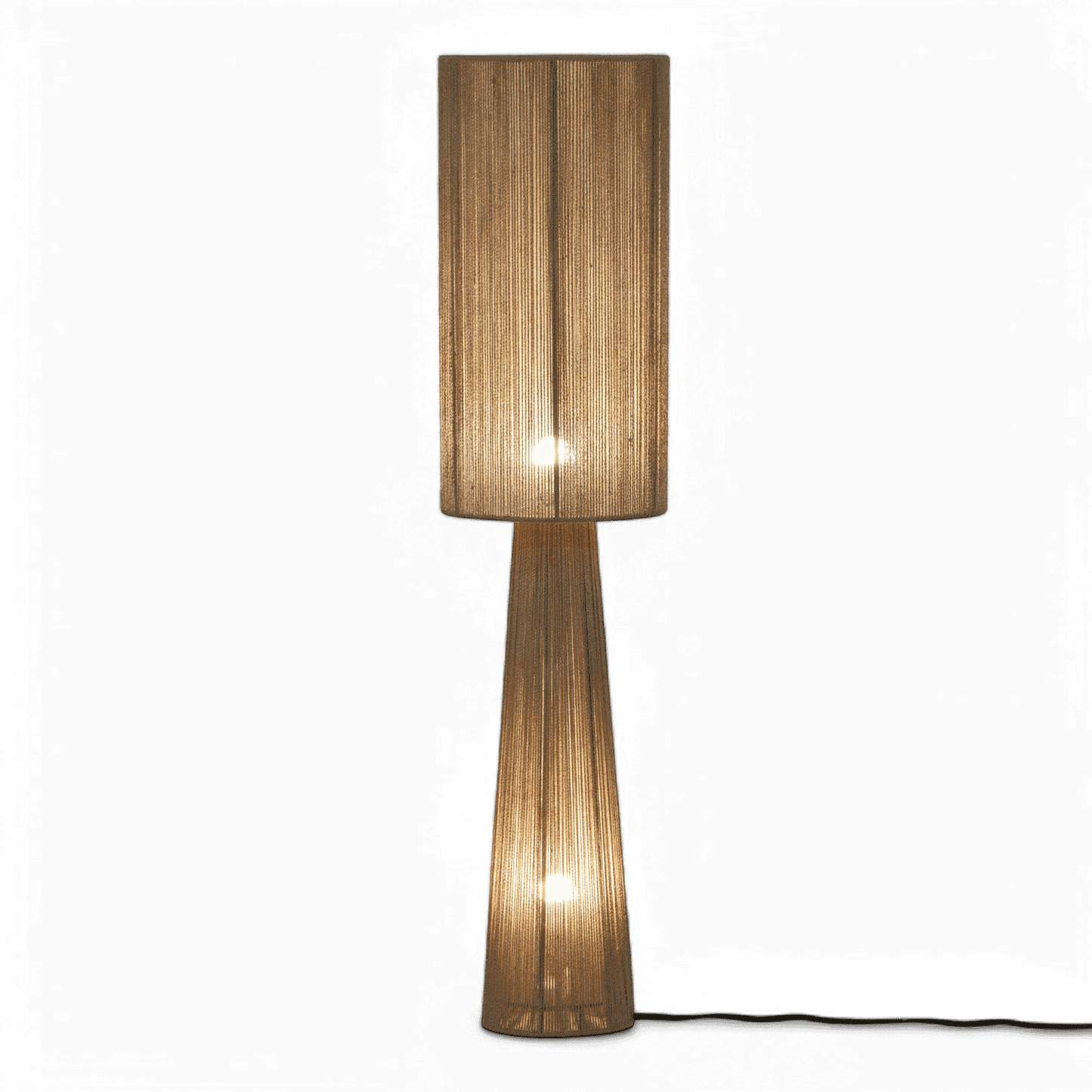 Lampadaire en jute verdoyant
