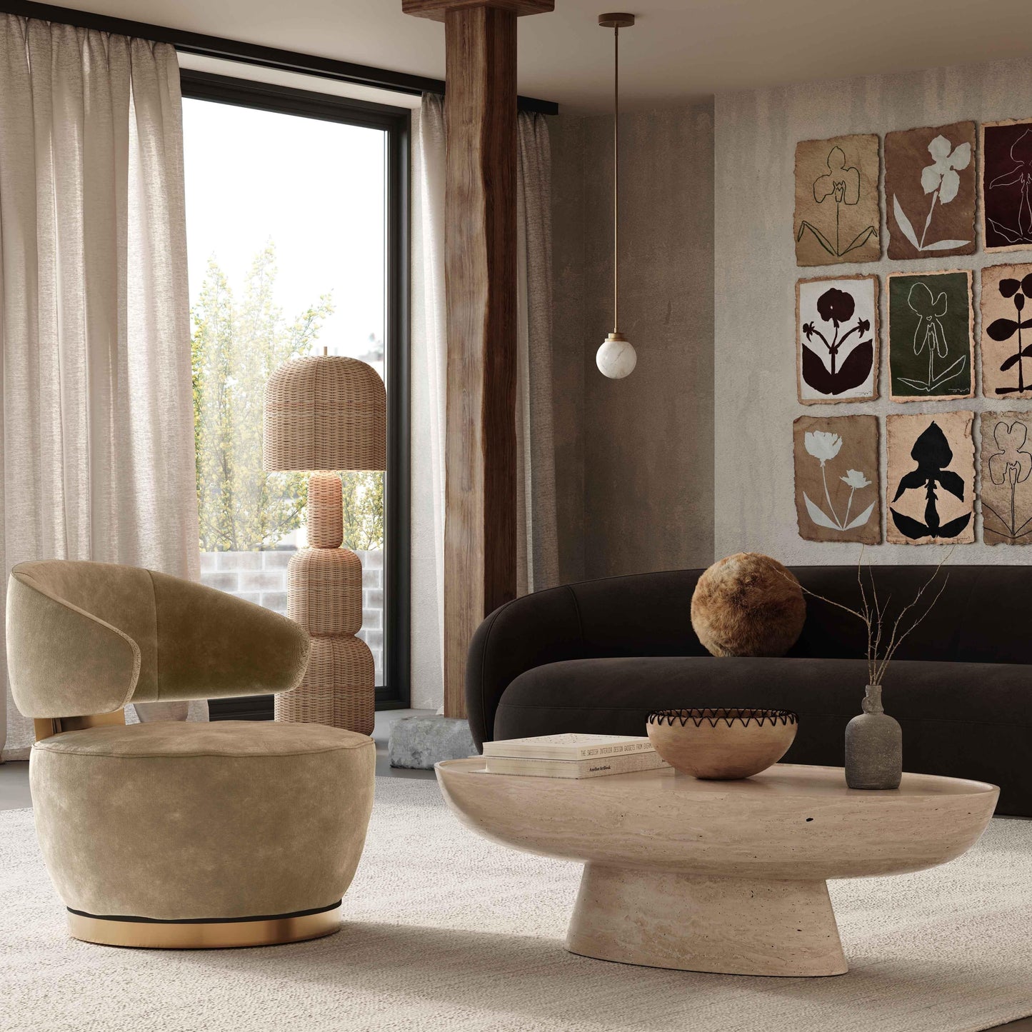 Chaise pivotante en tissu Polaris