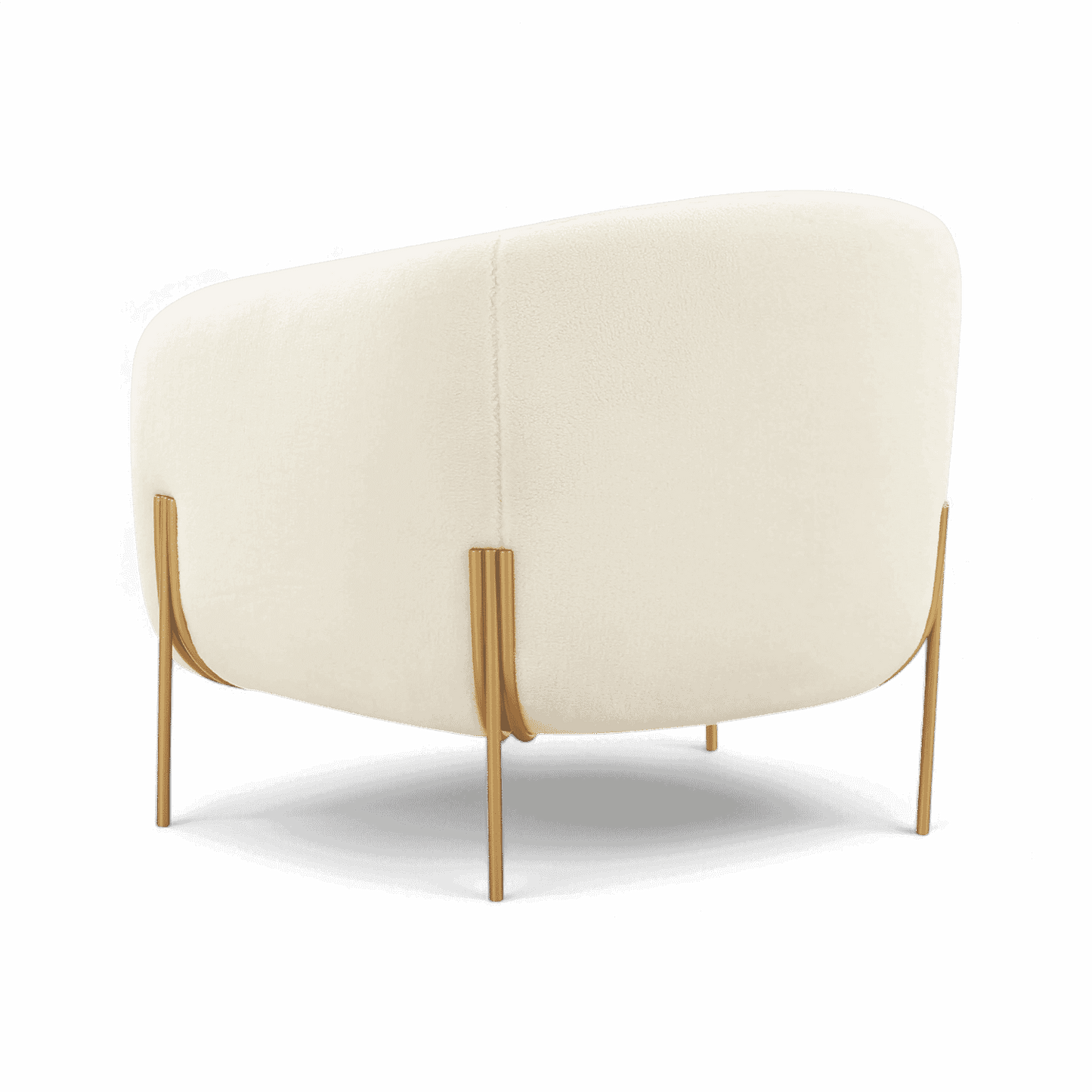 Fauteuil d'appoint en peau de mouton beige Throne