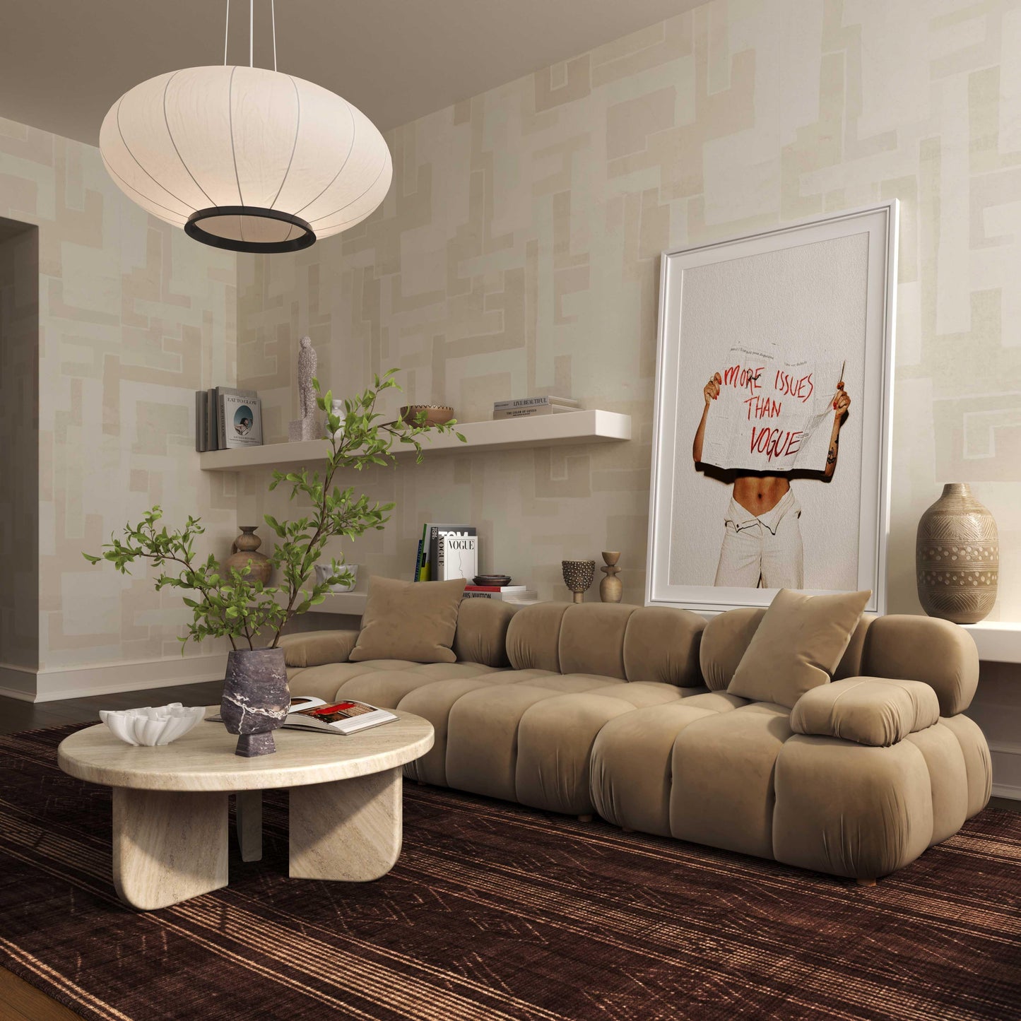 Canapé modulable Solace Camel Velvet