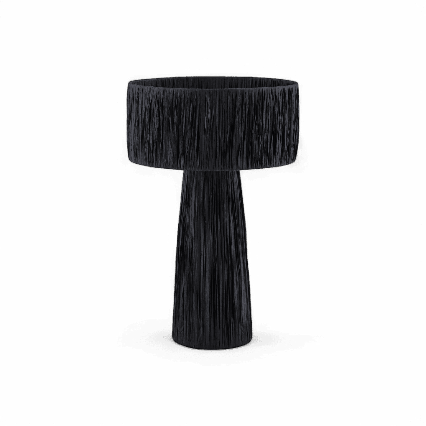 Lampe de table Auric en raphia noir