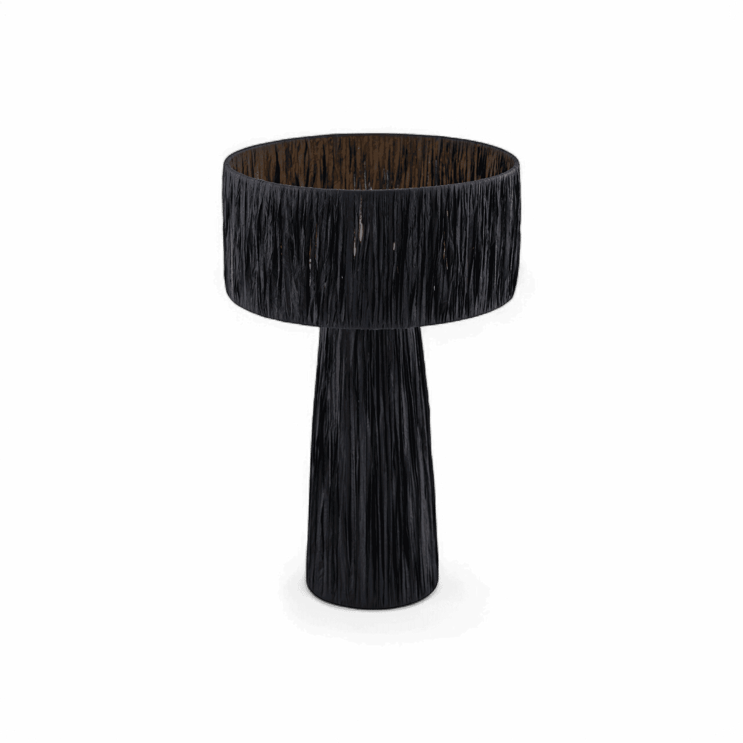 Lampe de table Auric en raphia noir