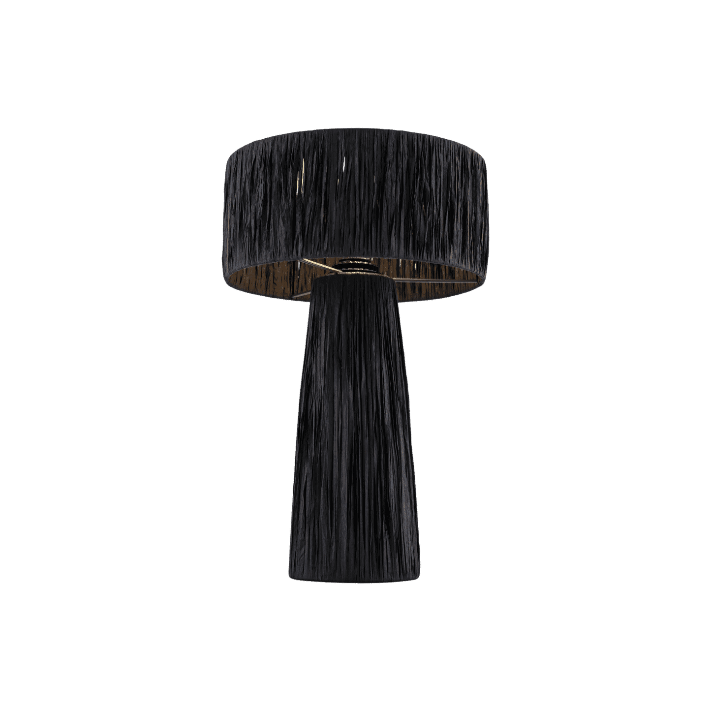 Lampe de table Auric en raphia noir