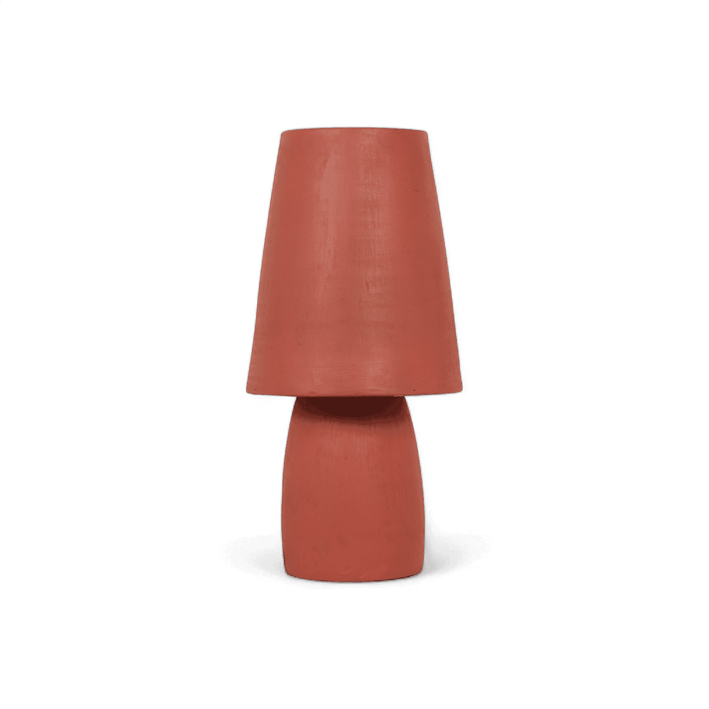 Lampe de table Zen en terre cuite rouge