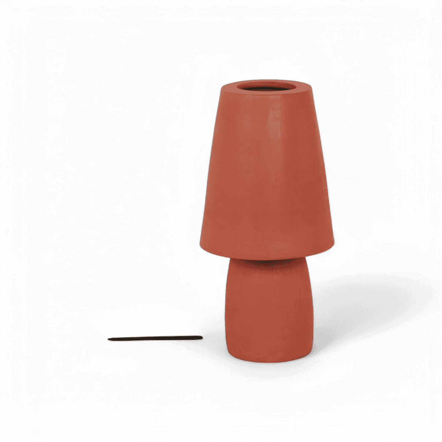 Lampe de table Zen en terre cuite rouge