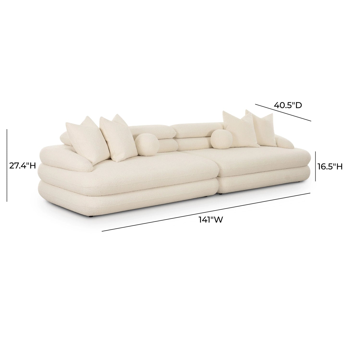 Canapé modulable Niko Cream Boucle