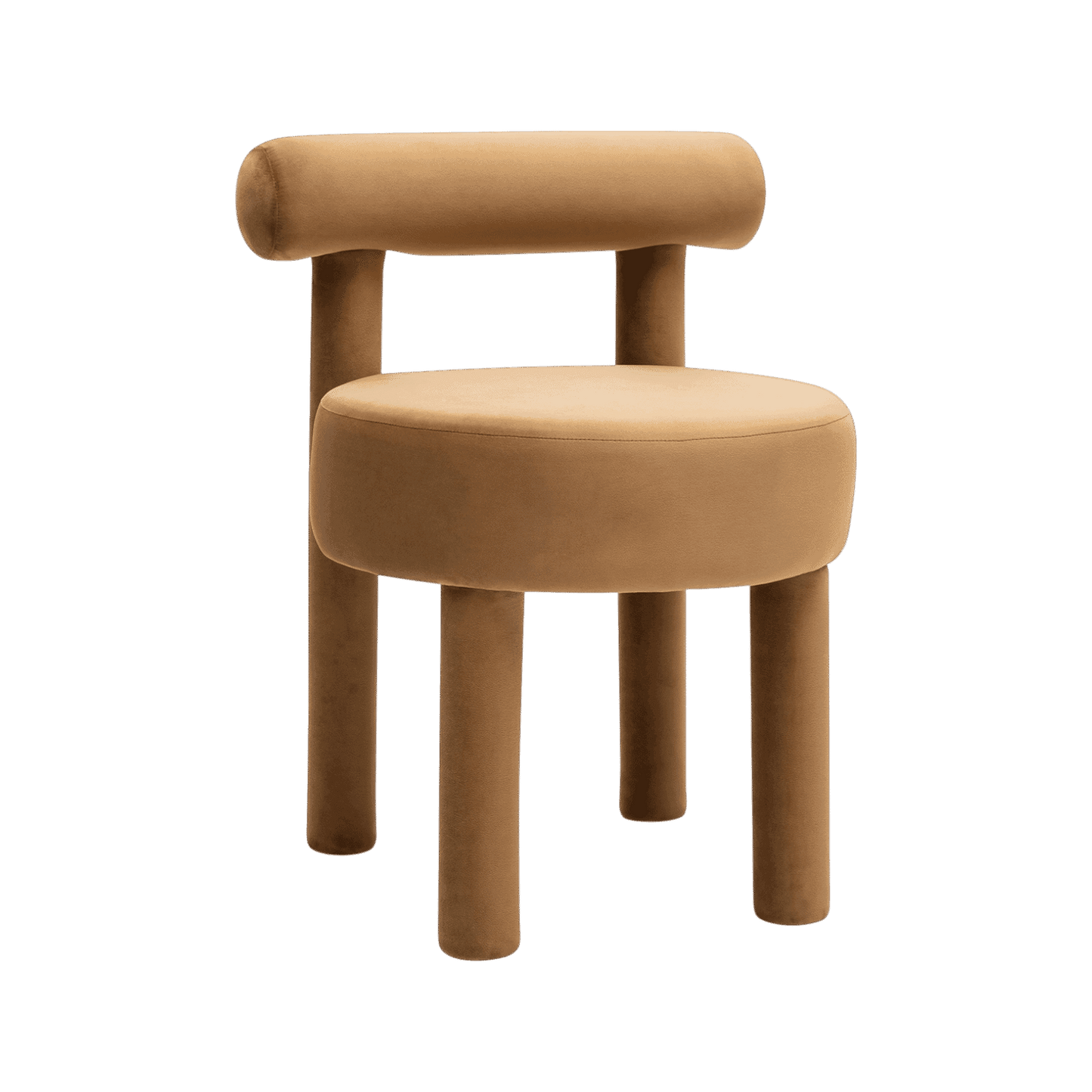 Chaise de salle à manger en velours Camel Arch