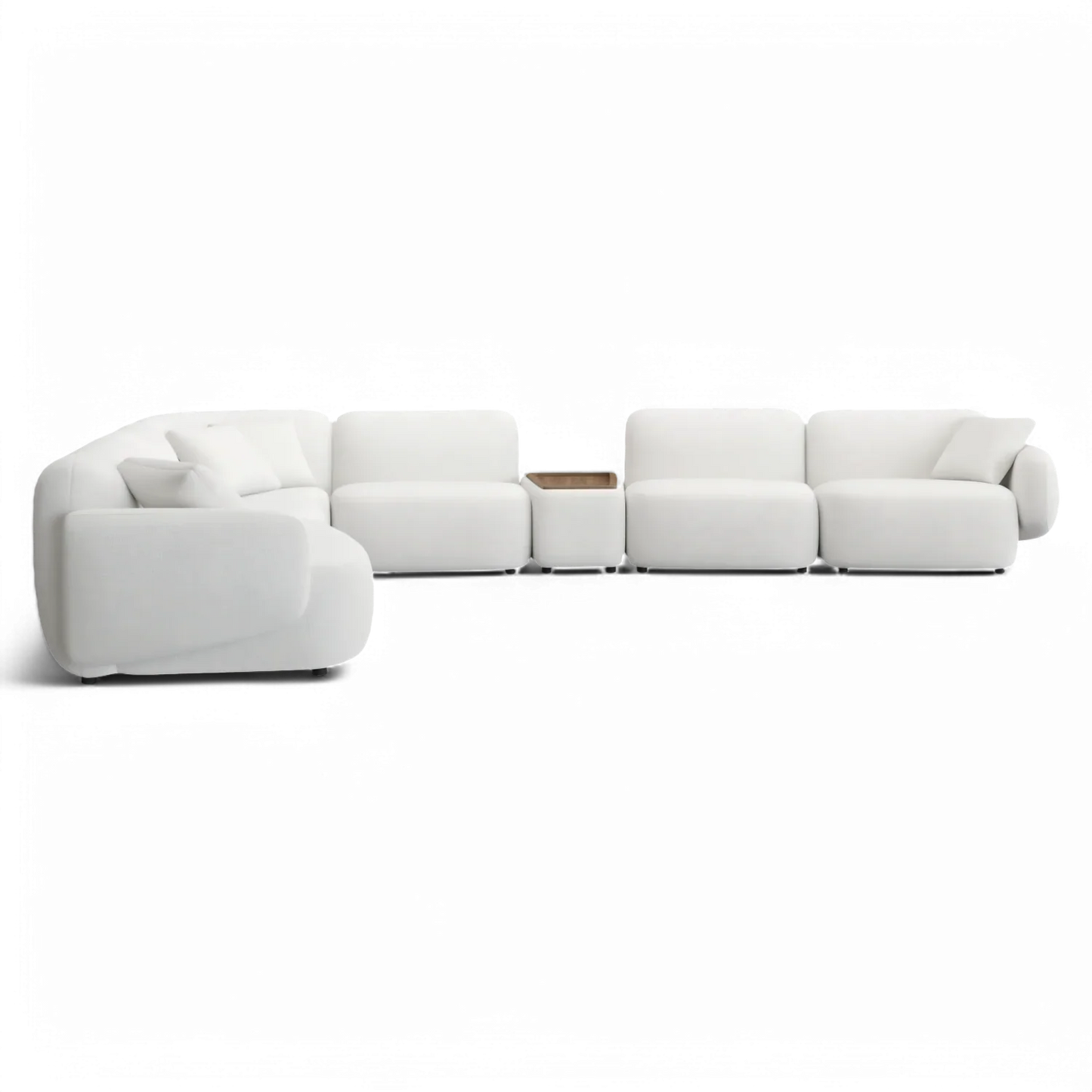 Ensemble de canapés sectionnels extensibles Divano blanc cassé