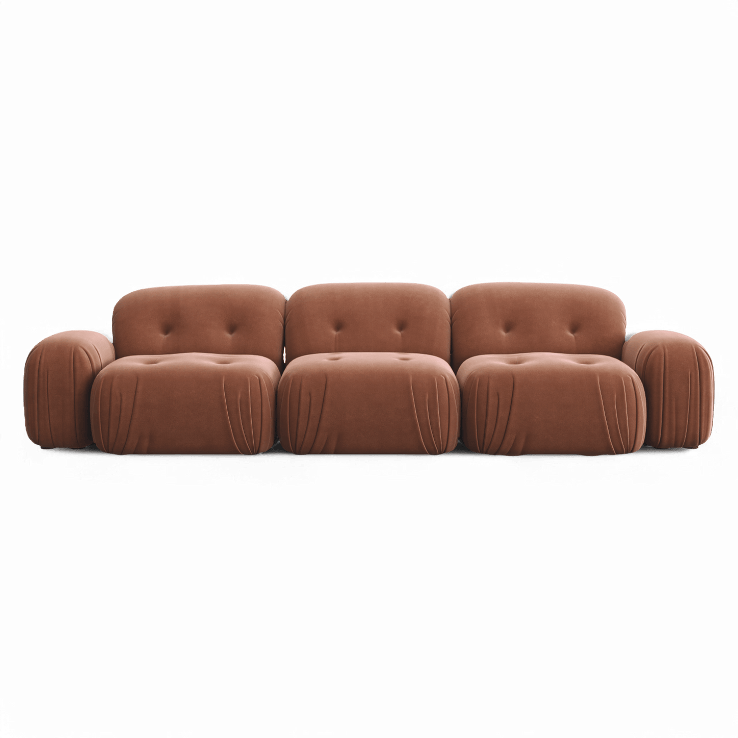 Canapé sectionnel Dune en velours terracotta