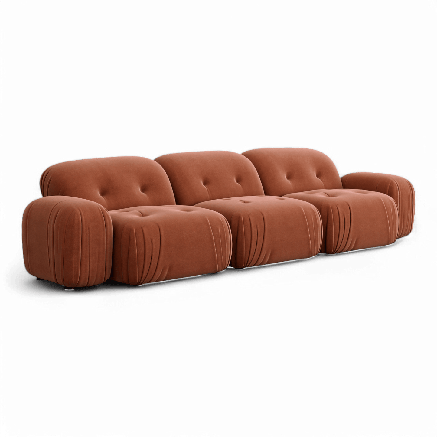 Canapé sectionnel Dune en velours terracotta