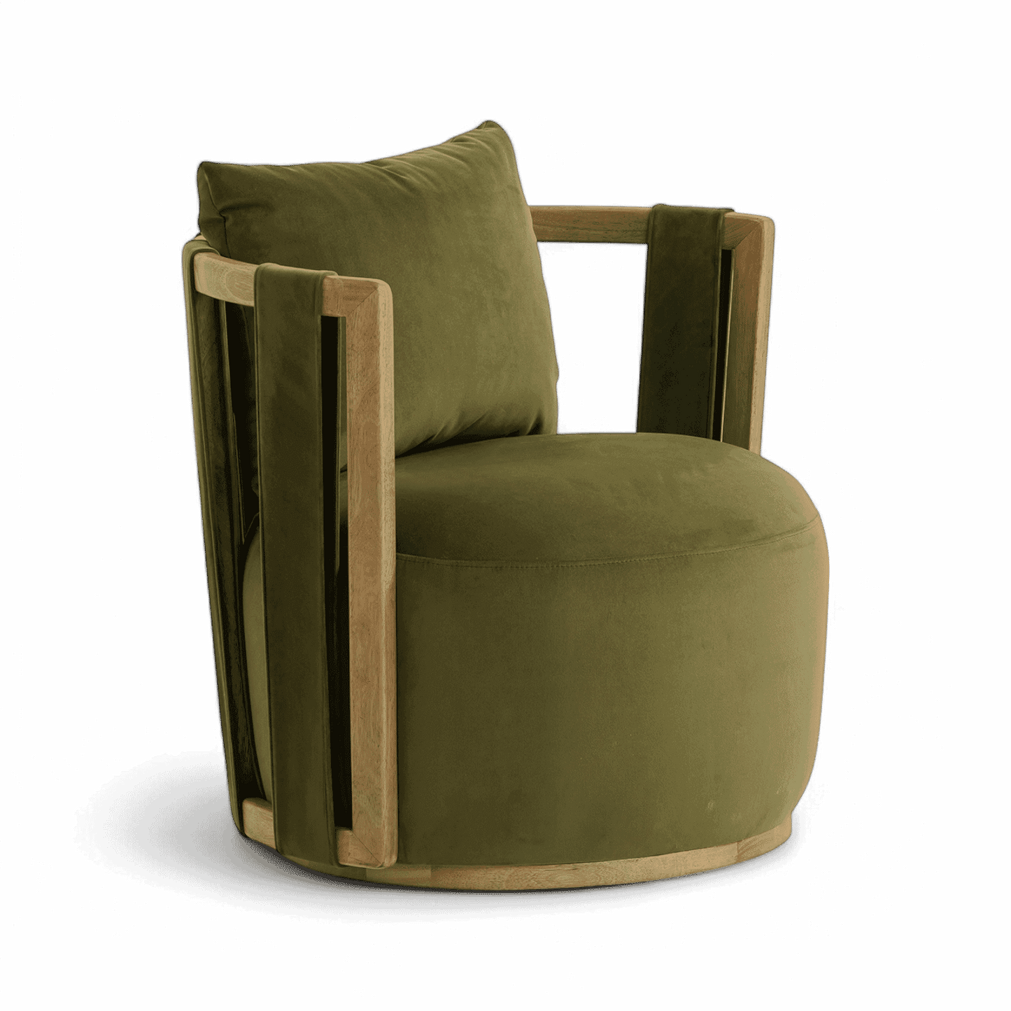 Chaise pivotante en velours vert Equinox