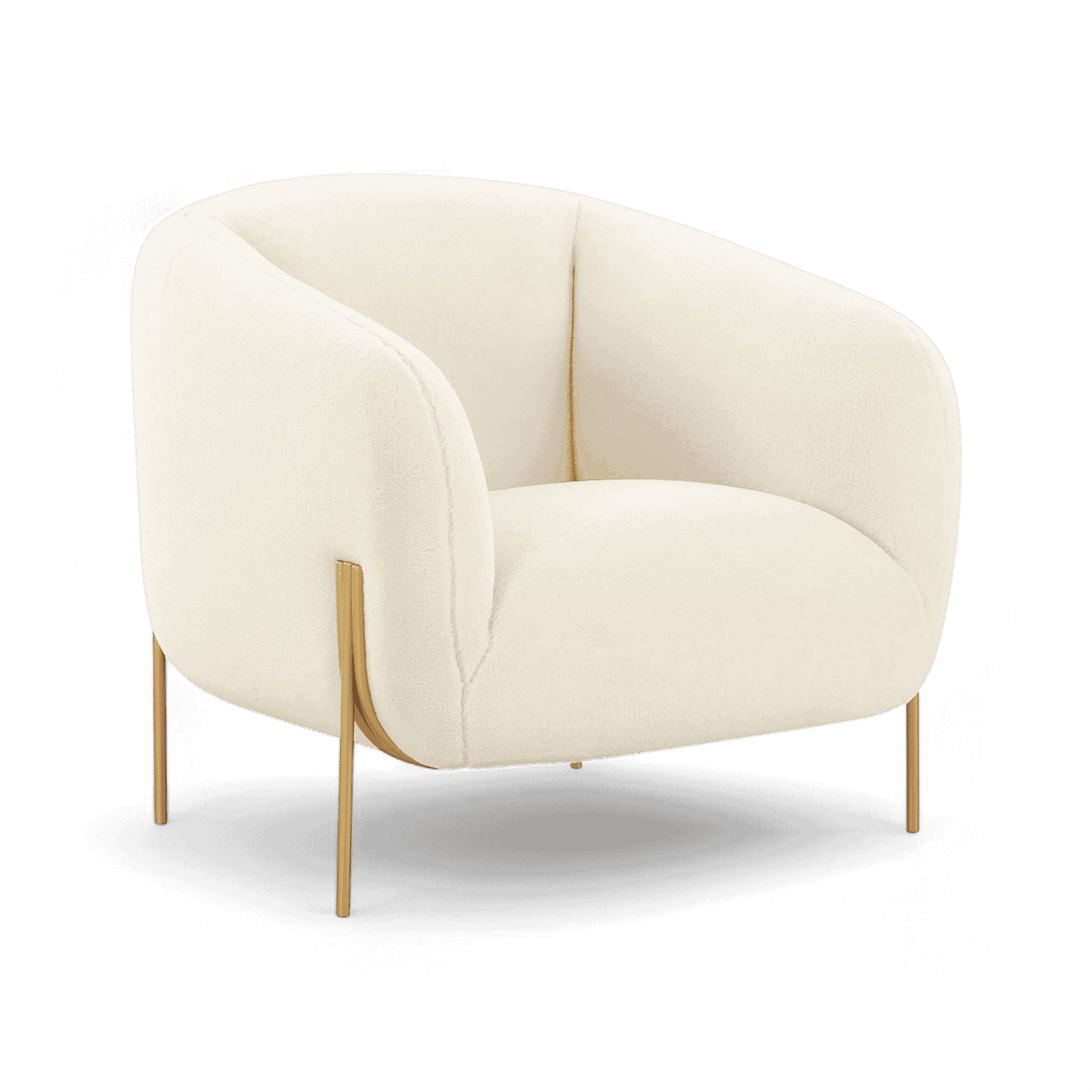 Fauteuil d'appoint en peau de mouton beige Throne
