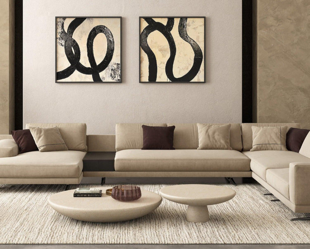 Canapé sectionnel Maestro en velours beige