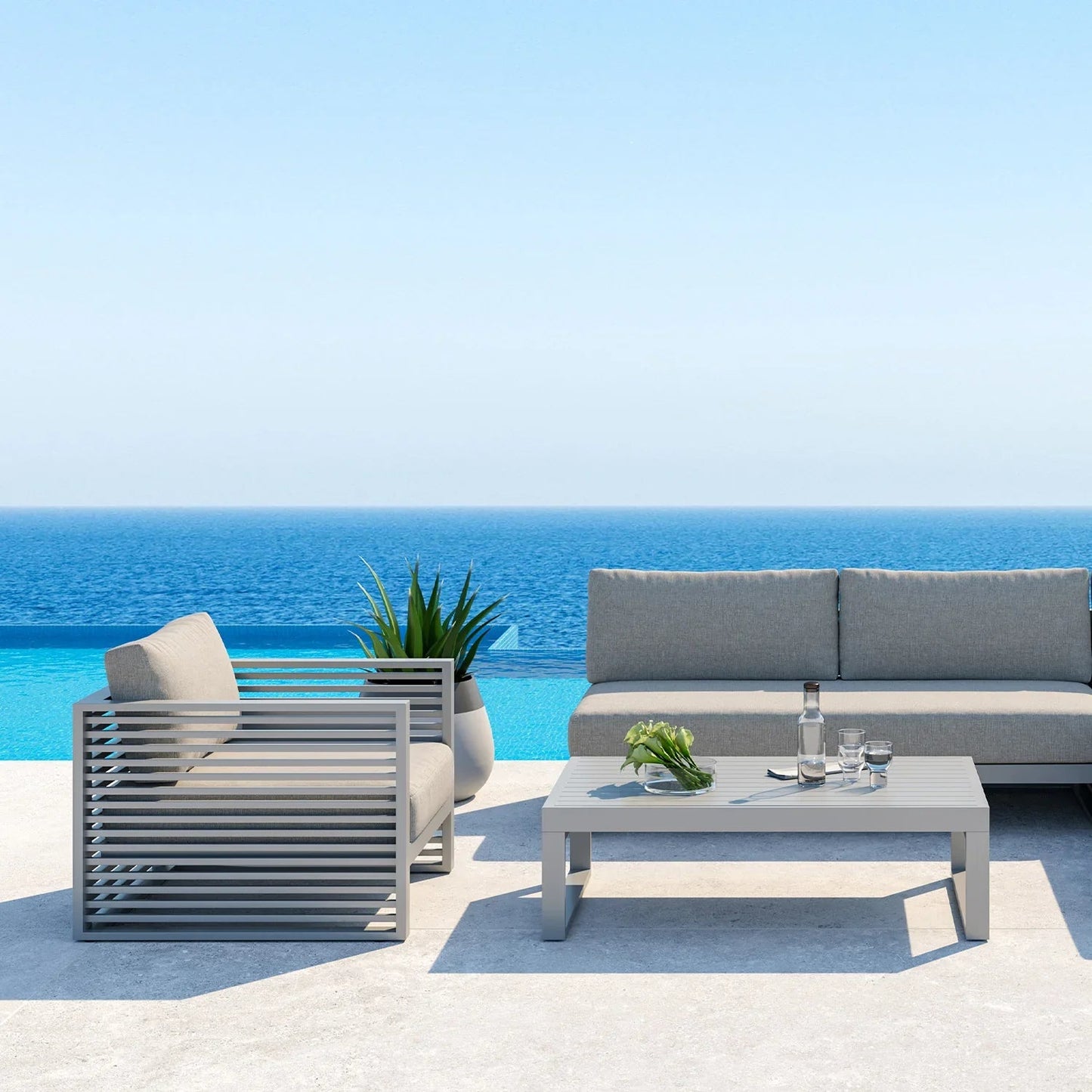 Fauteuil d'extérieur Mallorca gris