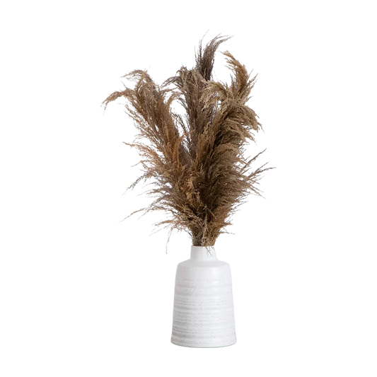 30 Desert Whisper - Pampas naturelles séchées dans un vase en céramique