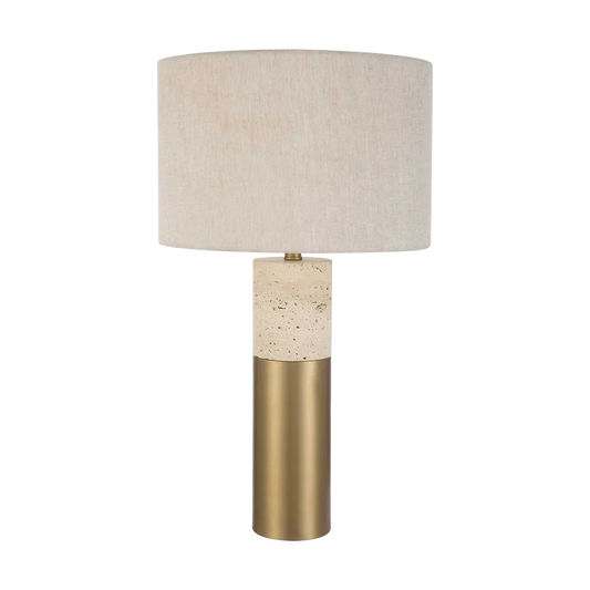 Lampe de table Bravertine Or et Travertin