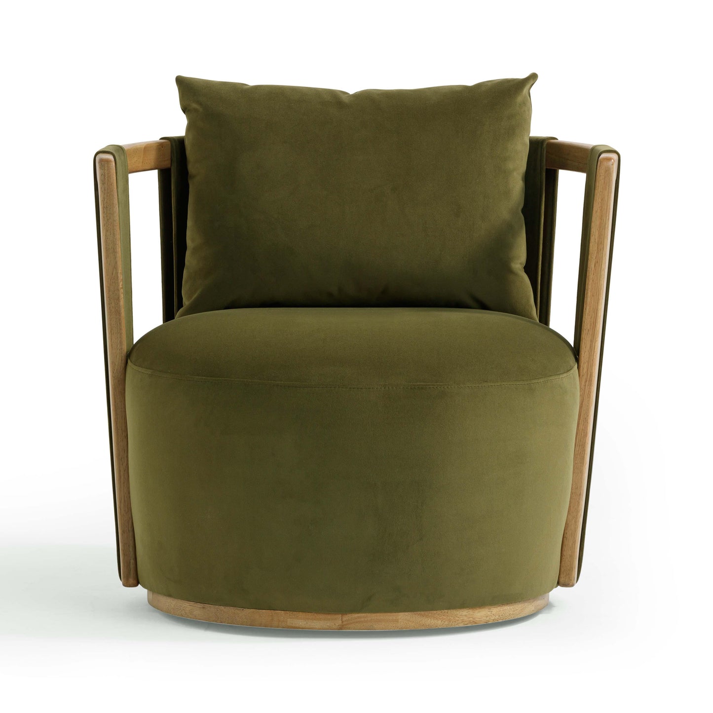Chaise pivotante en velours vert Equinox