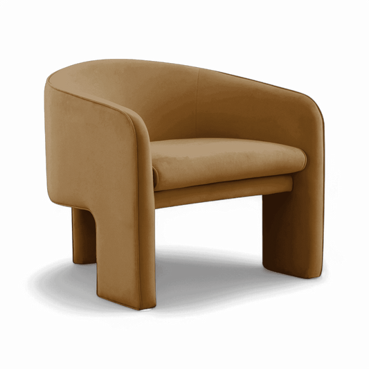 Fauteuil d'appoint Helix en velours camel
