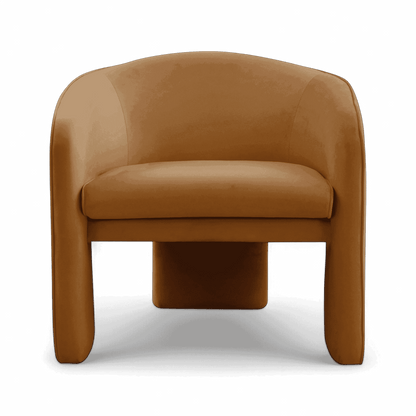 Fauteuil d'appoint Helix en velours camel