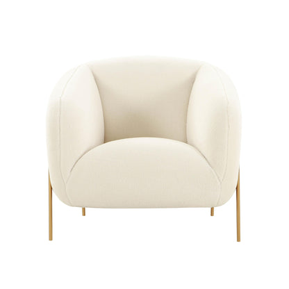 Fauteuil d'appoint en peau de mouton beige Throne