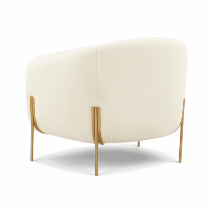 Fauteuil d'appoint en peau de mouton beige Throne