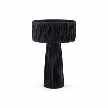 Lampe de table Auric en raphia noir