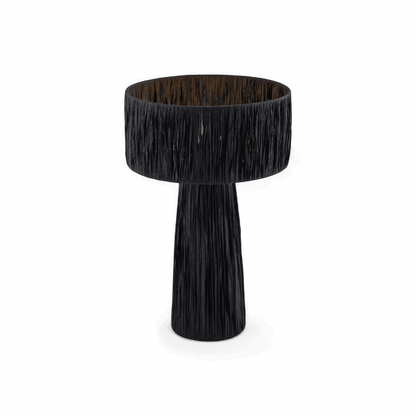 Lampe de table Auric en raphia noir
