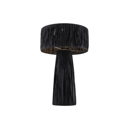 Lampe de table Auric en raphia noir