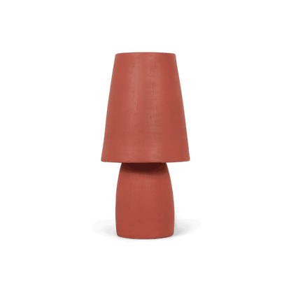 Lampe de table Zen en terre cuite rouge