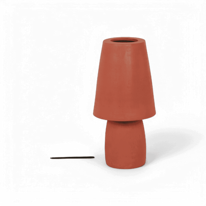 Lampe de table Zen en terre cuite rouge