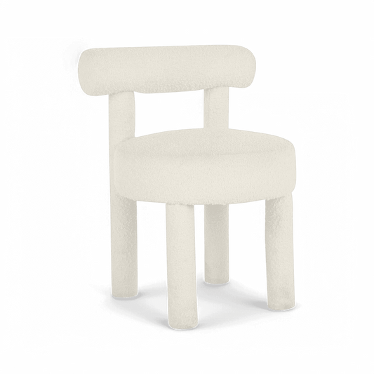 Chaise de salle à manger Arch Off White Boucle