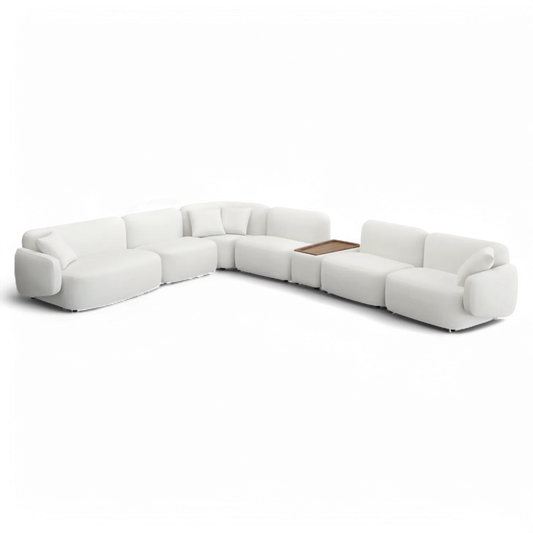 Ensemble de canapés sectionnels extensibles Divano blanc cassé