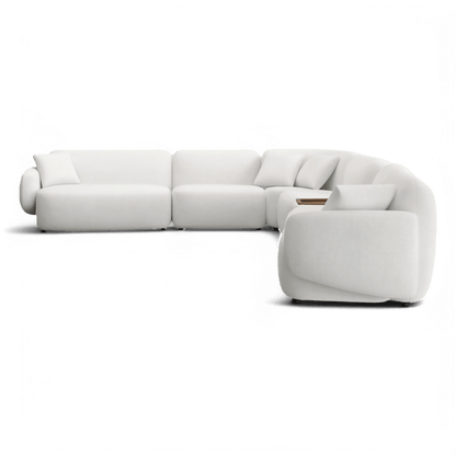 Ensemble de canapés sectionnels extensibles Divano blanc cassé