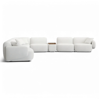 Ensemble de canapés sectionnels extensibles Divano blanc cassé