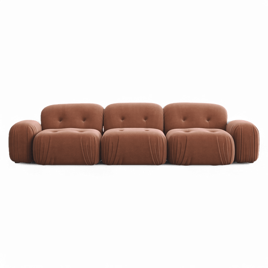 Canapé sectionnel Dune en velours terracotta