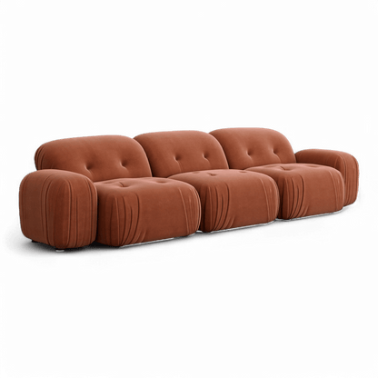 Canapé sectionnel Dune en velours terracotta