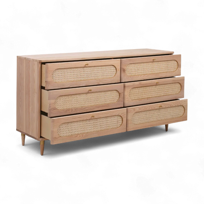 Commode à 6 tiroirs Frost Cane