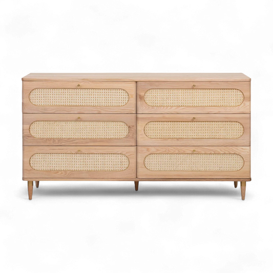 Commode à 6 tiroirs Frost Cane
