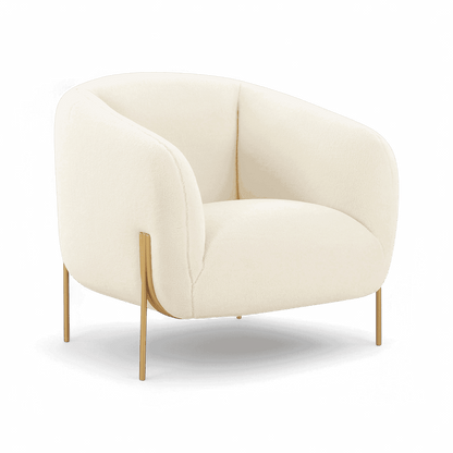 Fauteuil d'appoint en peau de mouton beige Throne