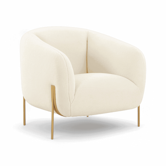 Fauteuil d'appoint en peau de mouton beige Throne