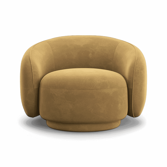 Fauteuil Nido en velours camel | Édition limitée Modani x Kobi Karp