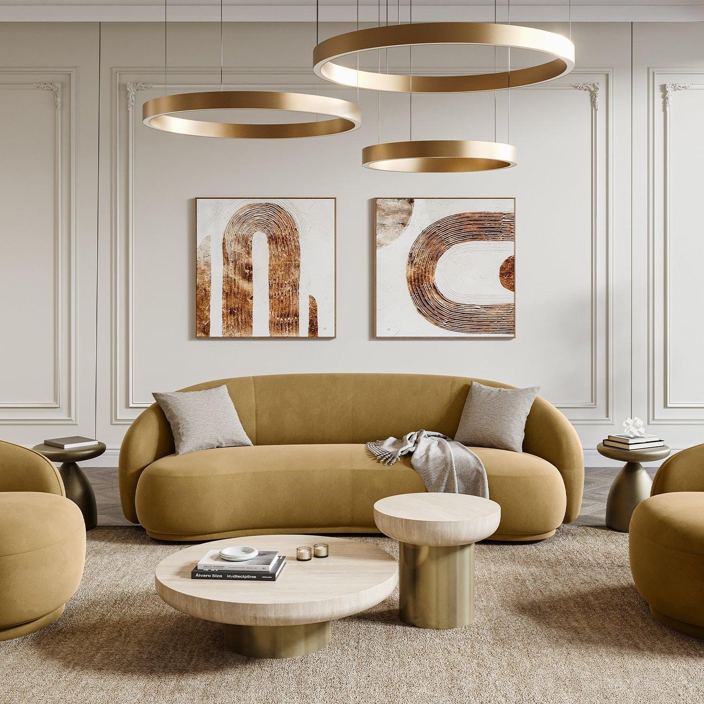 Canapé Nido Velours Camel | Modani x Kobi Karp Édition Limitée