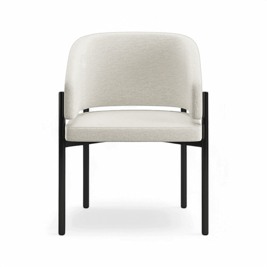 Chaise de salle à manger Oxford blanc cassé et cadre noir
